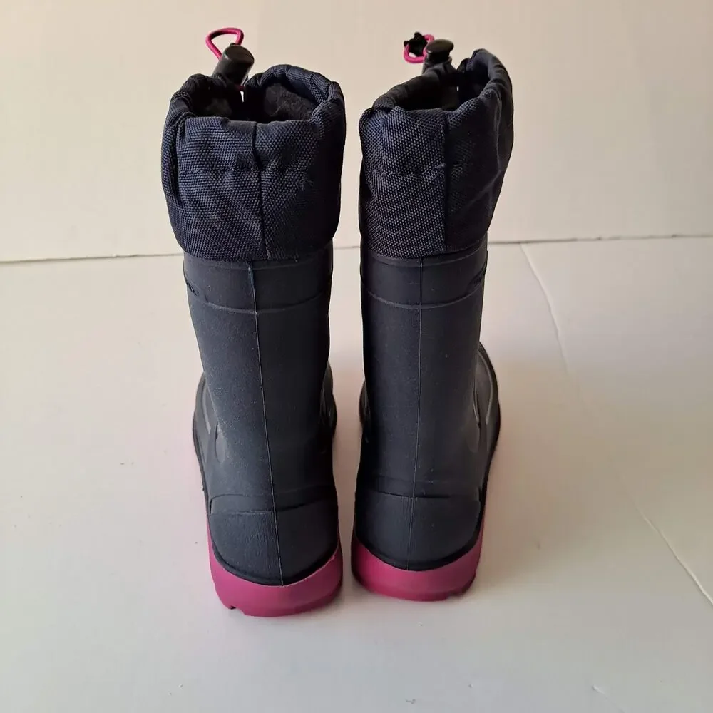 Kamik Snobuster1 Insulated Waterproof Snow Boots Navy Magenta Kids Girls Size 1